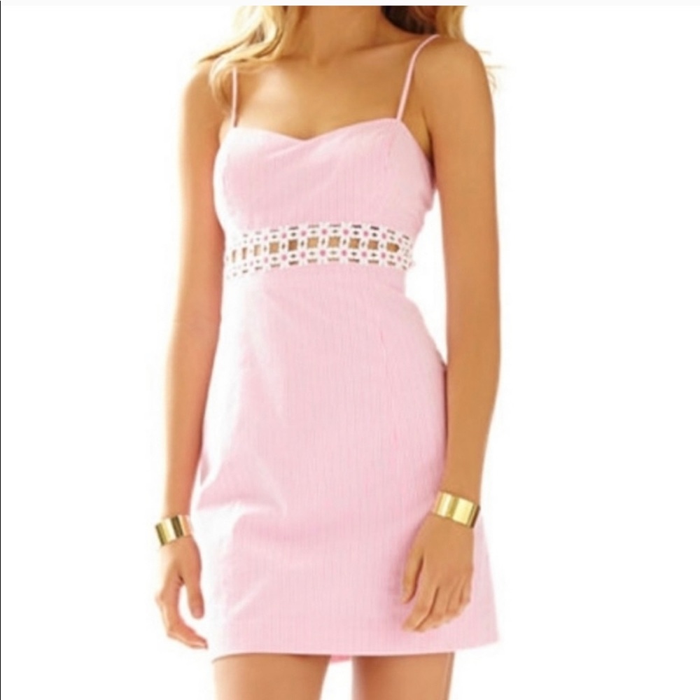Lilly Pulitzer Sheena Dress Pink Seer Sucker